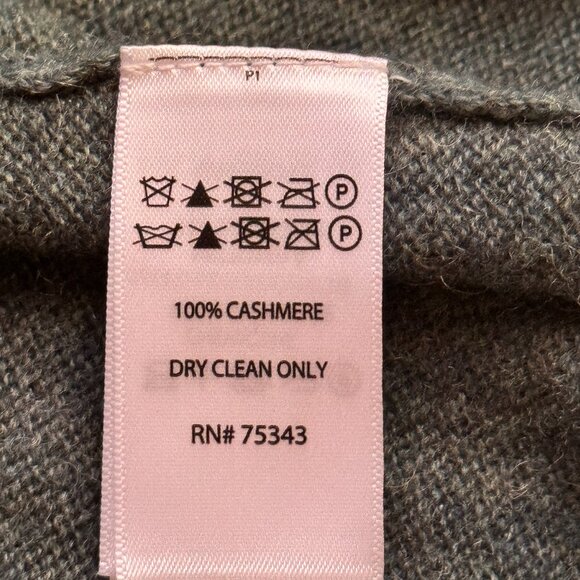 Max Studio 100% 2-Ply Cashmere Sz M Womens Dark Sage Green Turtleneck Sweater - Picture 8 of 8